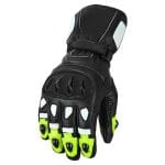 Gloves Leather Motorcycle driving finger Winter Men Warm full Riding Glove CE Green - Image 4