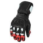 Gloves Leather Motorcycle driving finger Winter Men Warm full Riding Glove CE Red - Image 2