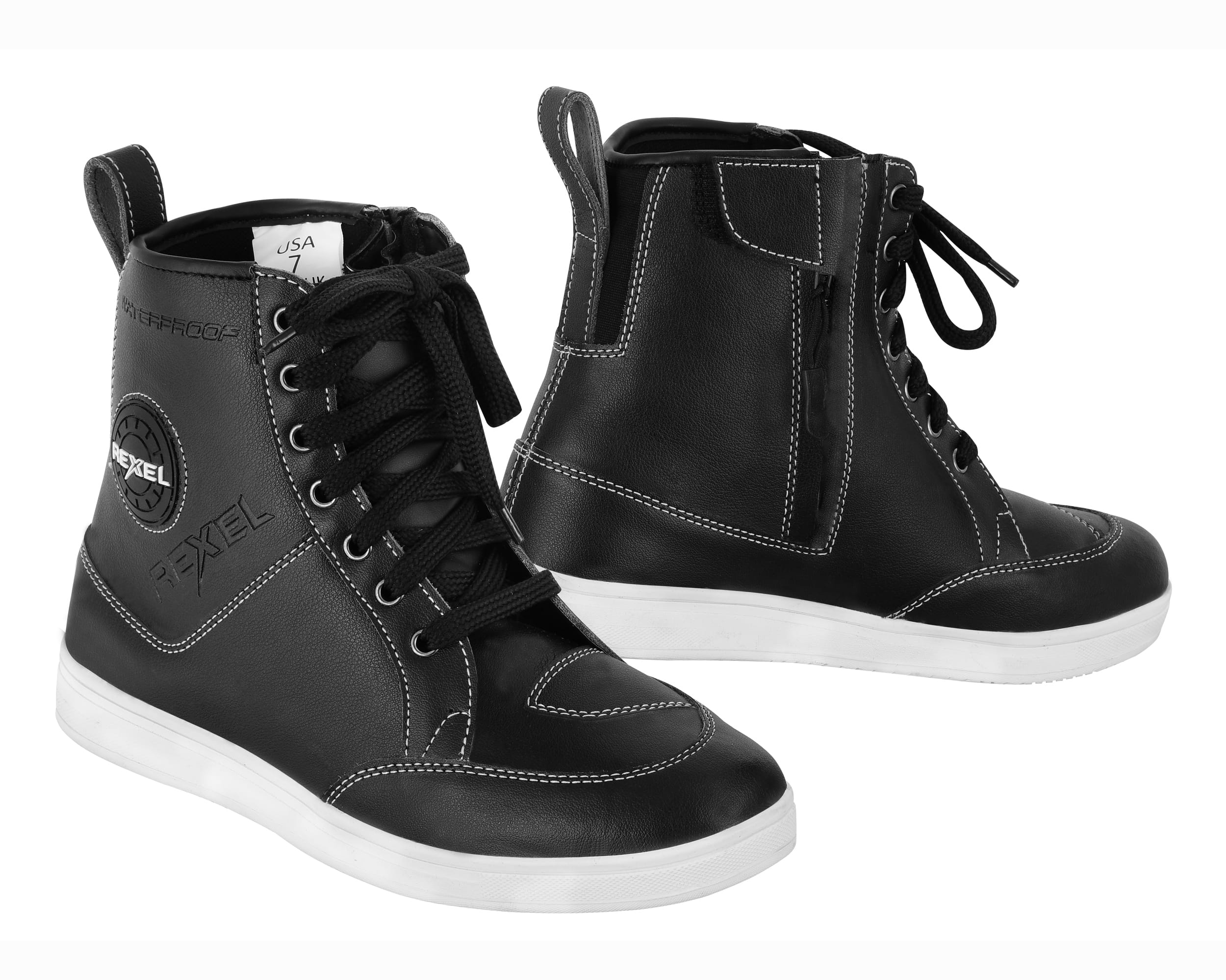 R-050-3.jpg Motorbike A Grade Leather Racing Boots Motorcycle Shoes Short Style WaterProof C - Image 1