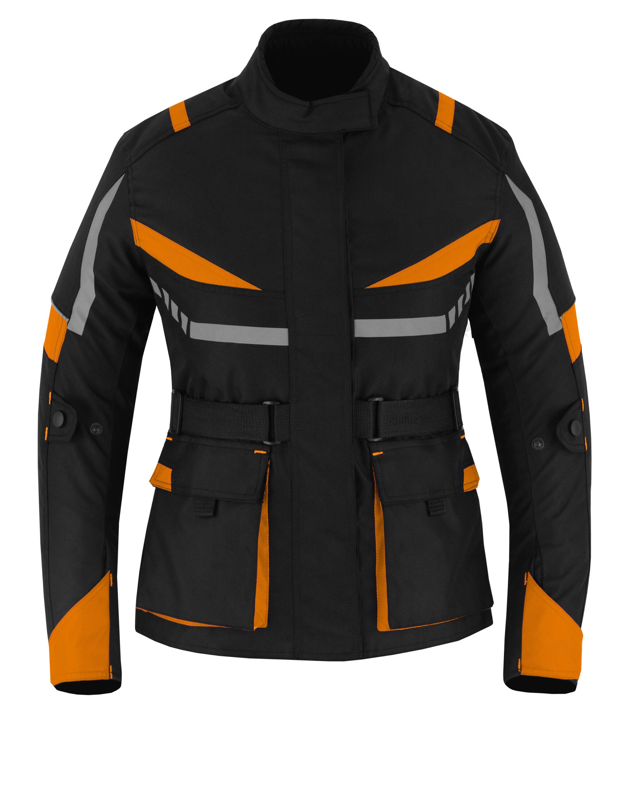 orange-1-scaled-1.jpg Ladies Motorbike Cordura Sport Orange Jacket Motorcycle Waterproof Racing Touring Women - Image 1